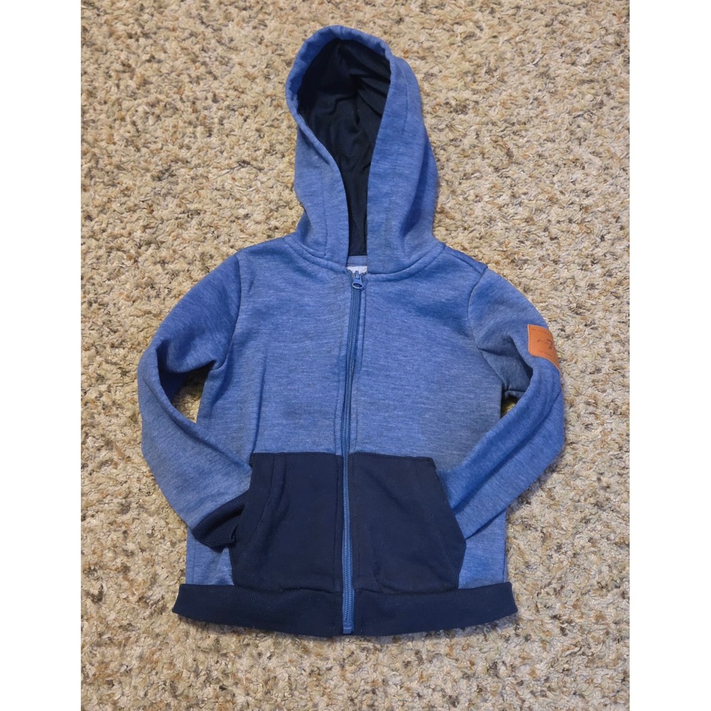 7 For All Mankind Blue Colorblock Zip Up Hoodie Youth Size 4
